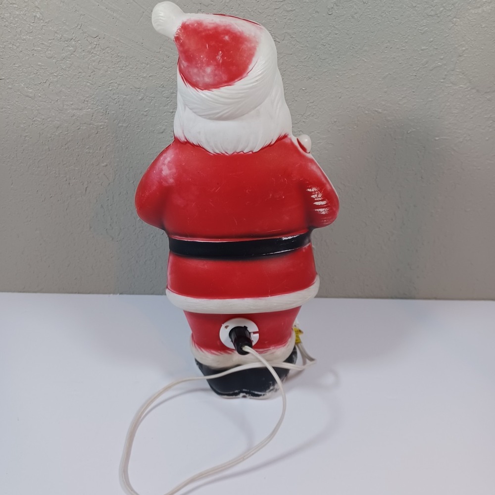 RARE  Lidco 1960's Vintage Blow Mold Santa With Candy Cane 13-1/2" Works Great! - Picture 3 of 9
